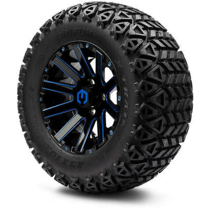 12" MODZ Mauler Glossy Black & Blue - Tire and Wheel Combo