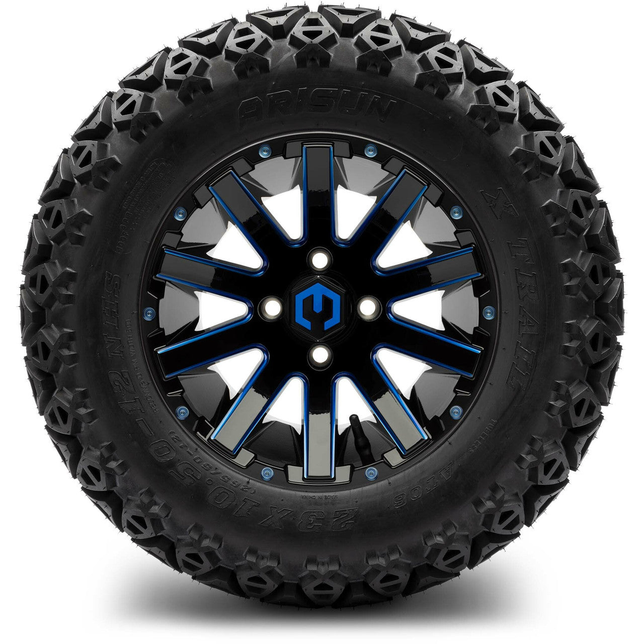 12" MODZ Mauler Glossy Black & Blue - Tire and Wheel Combo