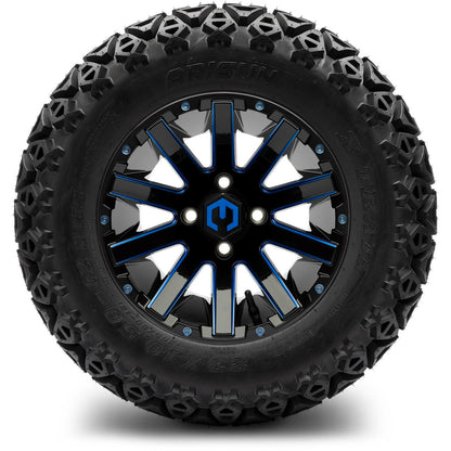 12" MODZ Mauler Glossy Black & Blue - Tire and Wheel Combo