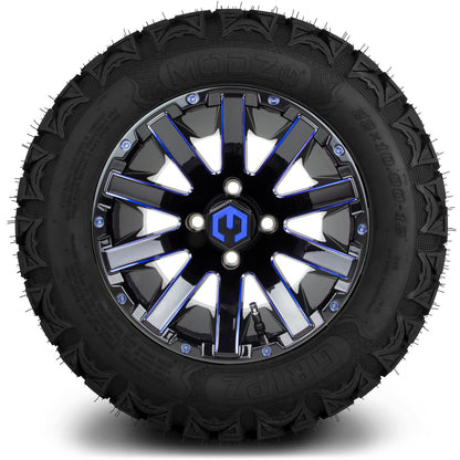 12" MODZ Mauler Glossy Black & Blue - Tire and Wheel Combo
