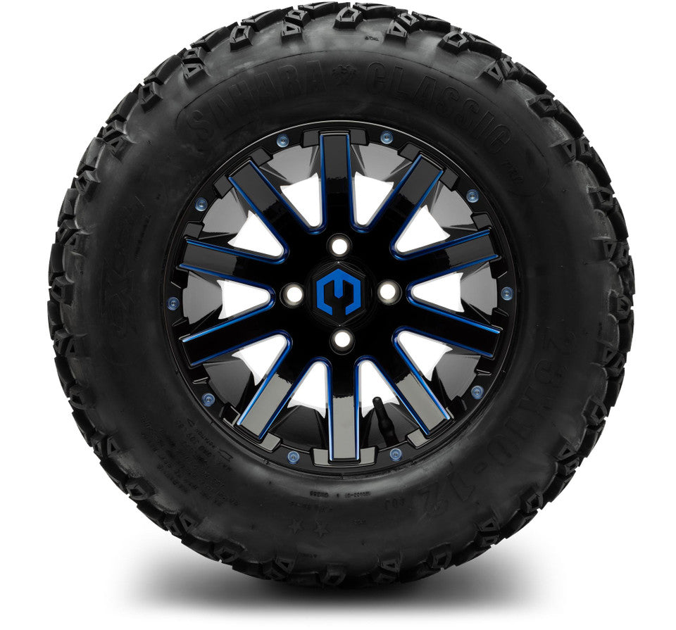 12" MODZ Mauler Glossy Black & Blue - Tire and Wheel Combo