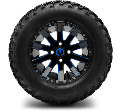 12" MODZ Mauler Glossy Black & Blue - Tire and Wheel Combo