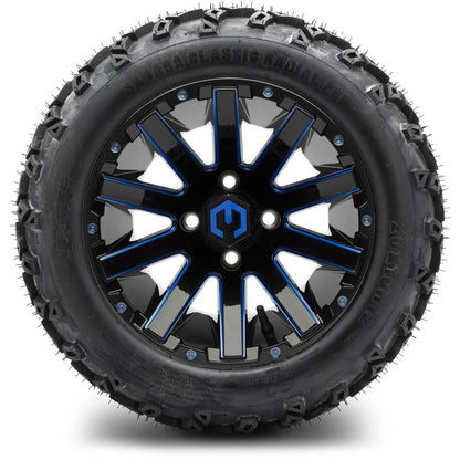 12" MODZ Mauler Glossy Black & Blue - Tire and Wheel Combo