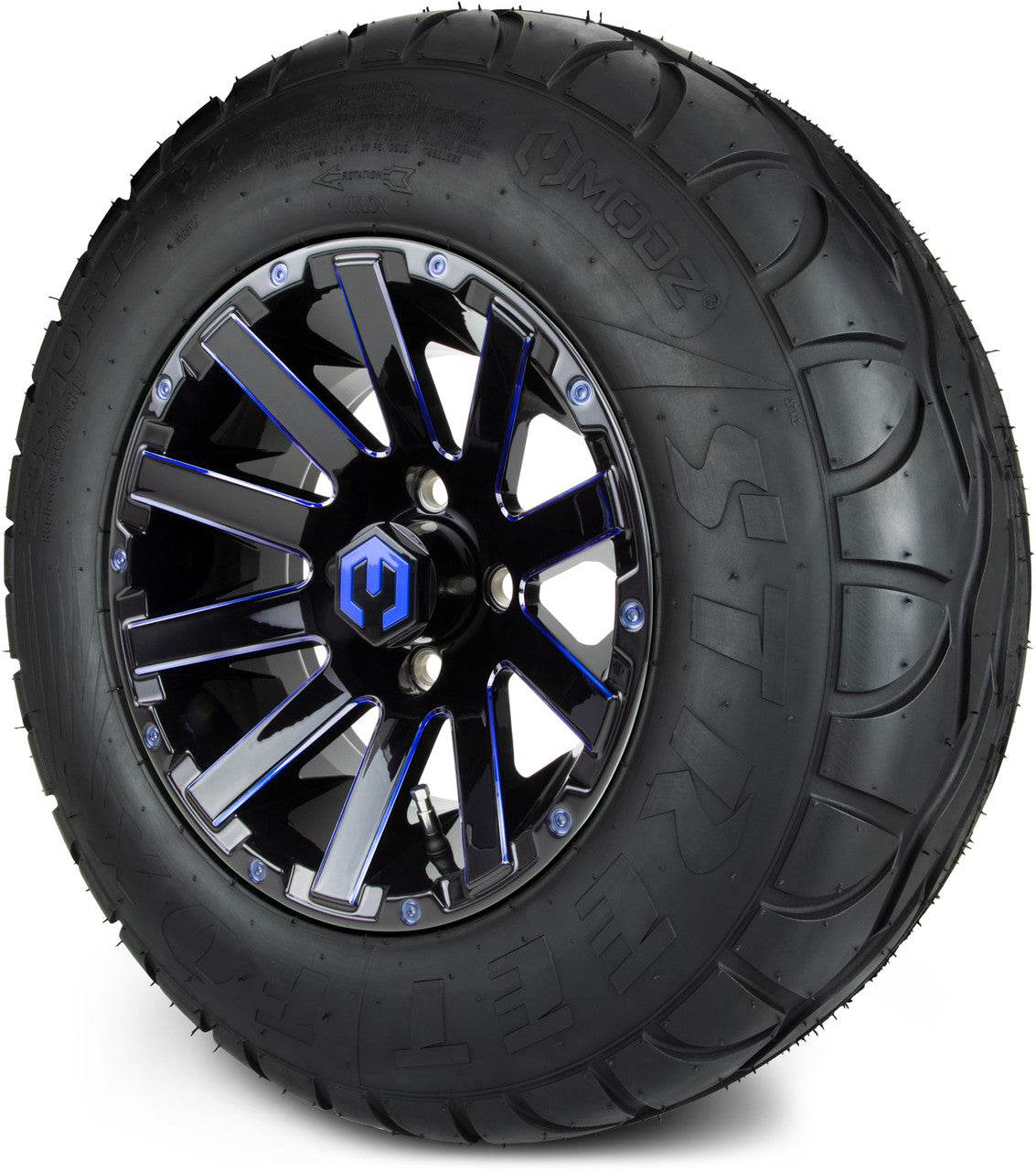 12" MODZ Mauler Glossy Black & Blue - Tire and Wheel Combo
