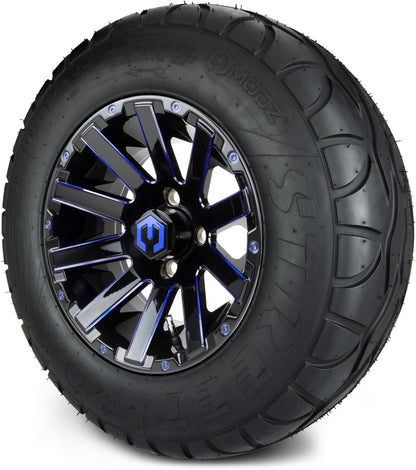 12" MODZ Mauler Glossy Black & Blue - Tire and Wheel Combo