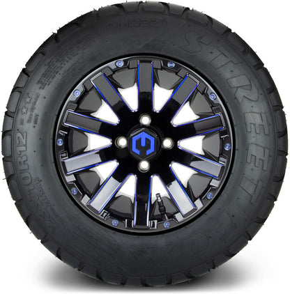 12" MODZ Mauler Glossy Black & Blue - Tire and Wheel Combo