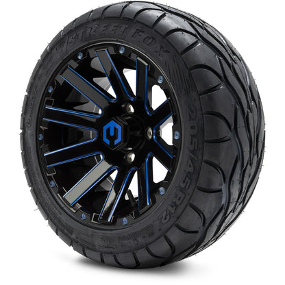 12" MODZ Mauler Glossy Black & Blue - Tire and Wheel Combo