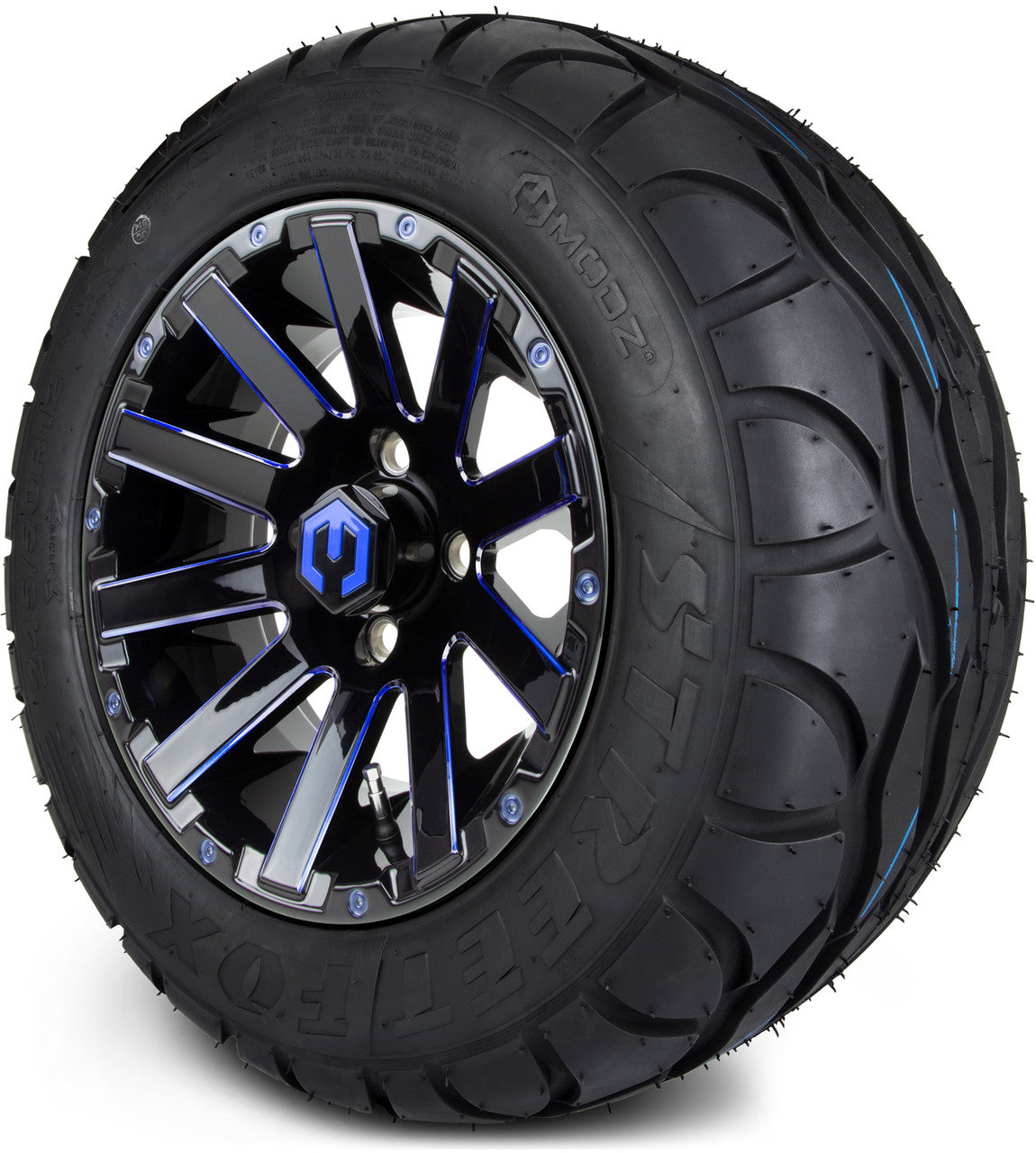 12" MODZ Mauler Glossy Black & Blue - Tire and Wheel Combo