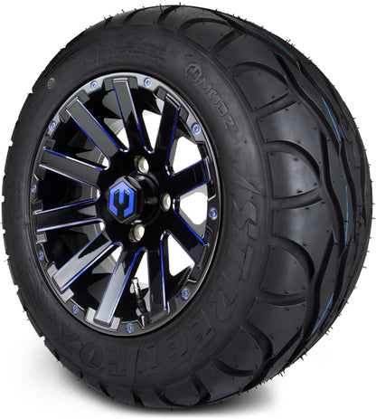 12" MODZ Mauler Glossy Black & Blue - Tire and Wheel Combo