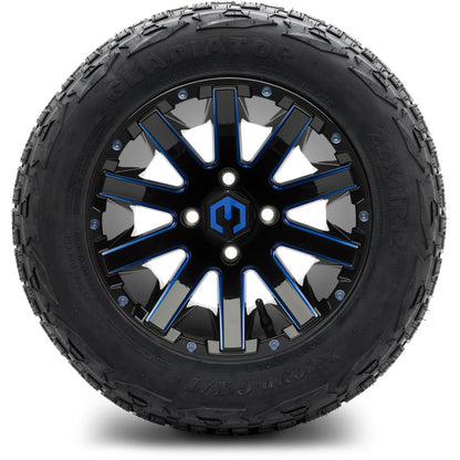 12" MODZ Mauler Glossy Black & Blue - Tire and Wheel Combo