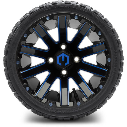 12" MODZ Mauler Glossy Black & Blue - Tire and Wheel Combo