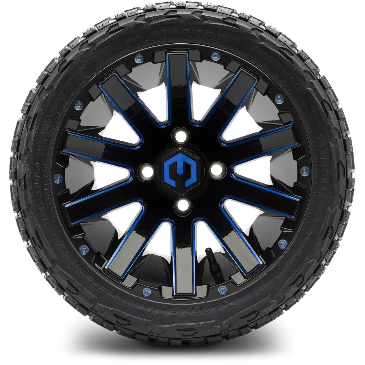 12" MODZ Mauler Glossy Black & Blue - Tire and Wheel Combo