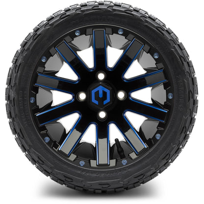 12" MODZ Mauler Glossy Black & Blue - Tire and Wheel Combo