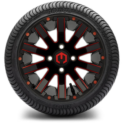 12" MODZ Mauler Glossy Black & Red - Tire and Wheel Combo