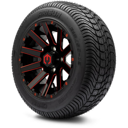 12" MODZ Mauler Glossy Black & Red - Tire and Wheel Combo