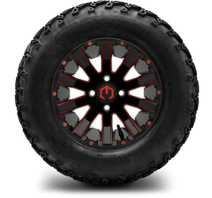 12" MODZ Mauler Glossy Black & Red - Tire and Wheel Combo