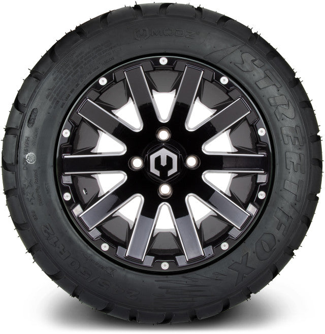 12" MODZ Mauler Glossy Black - Tire and Wheel Combo