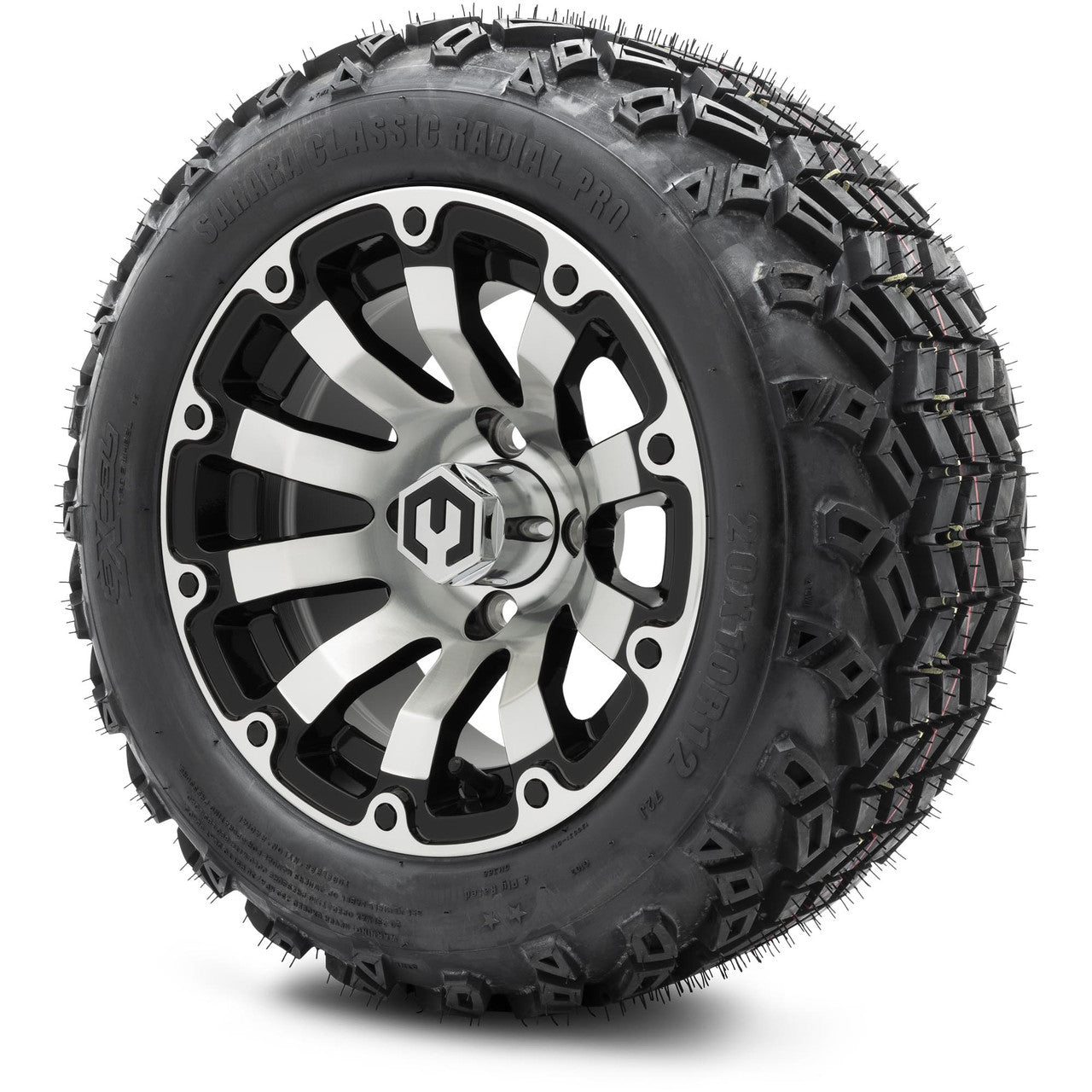 12" MODZ Bomber Machined Black - Tire and Wheel Combo
