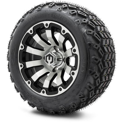 12" MODZ Bomber Machined Black - Tire and Wheel Combo
