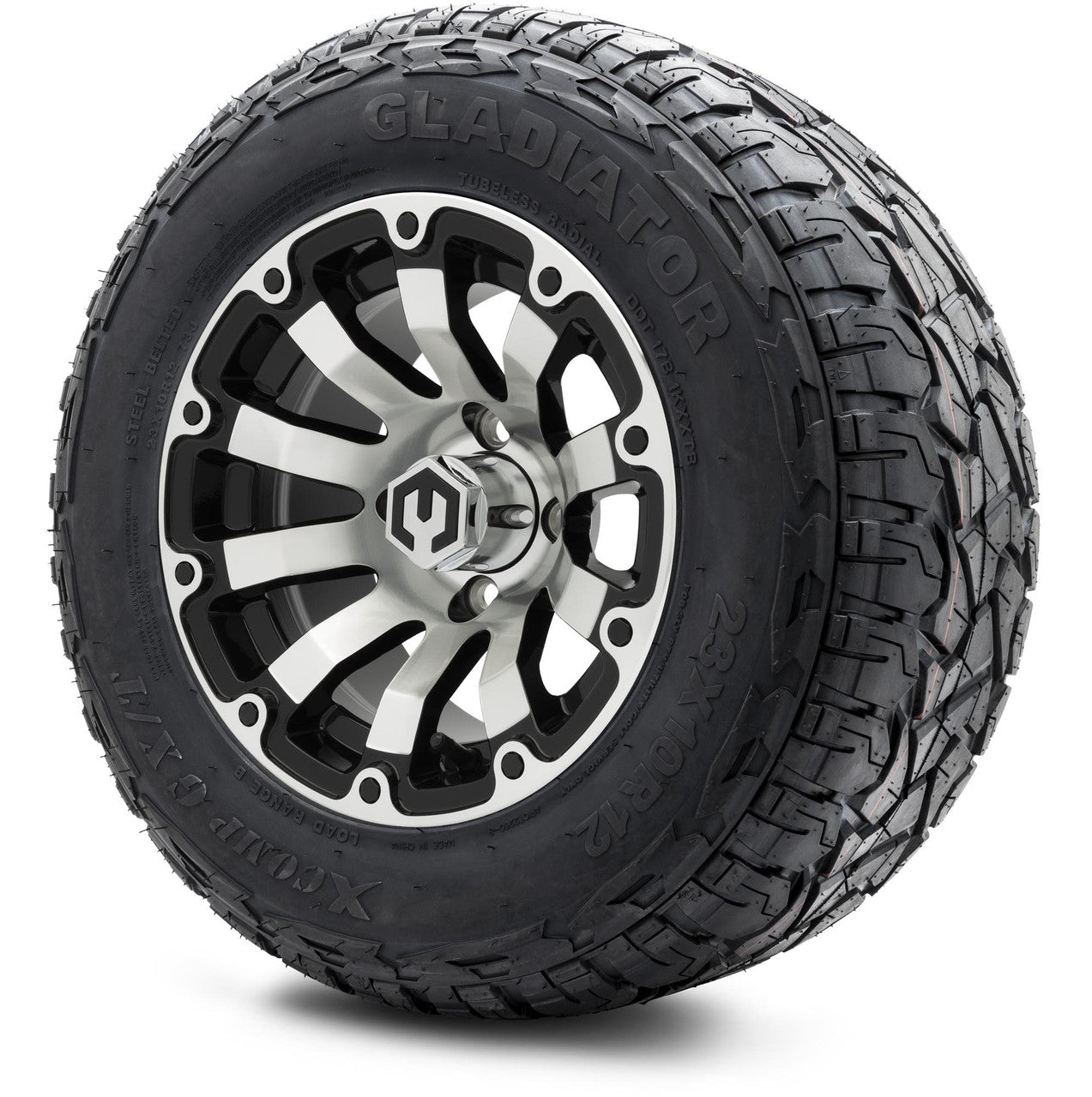 12" MODZ Bomber Machined Black - Tire and Wheel Combo