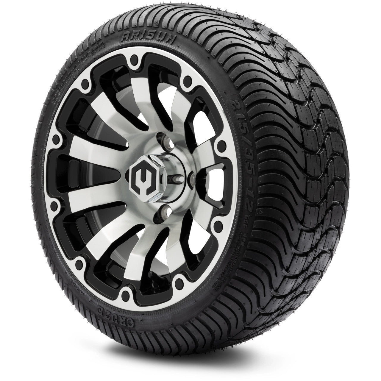 12" MODZ Bomber Machined Black - Tire and Wheel Combo