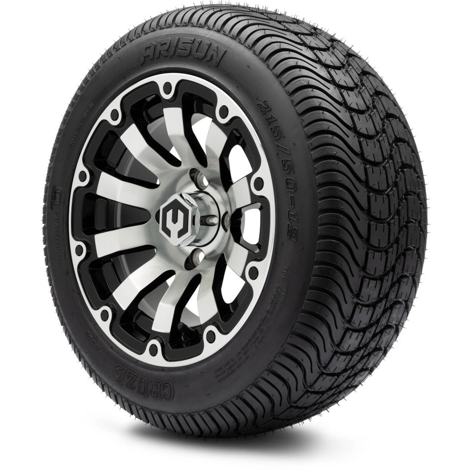 12" MODZ Bomber Machined Black - Tire and Wheel Combo