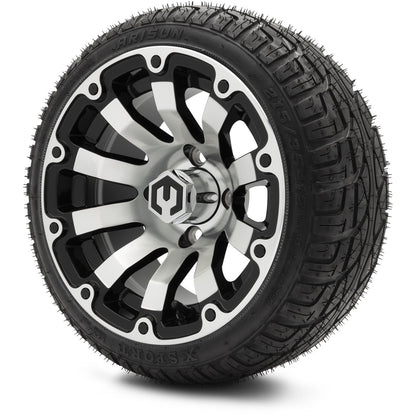 12" MODZ Bomber Machined Black - Tire and Wheel Combo