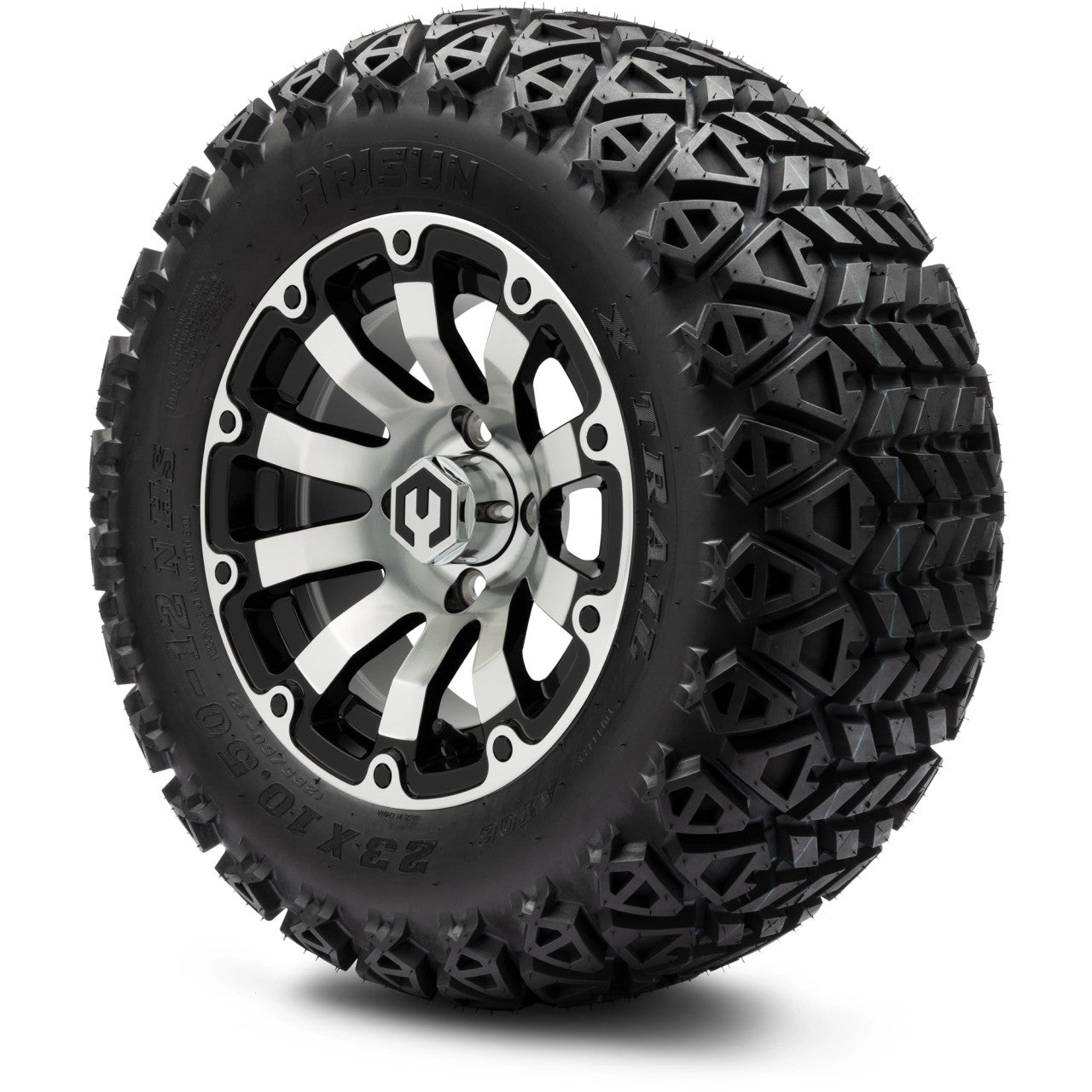 12" MODZ Bomber Machined Black - Tire and Wheel Combo