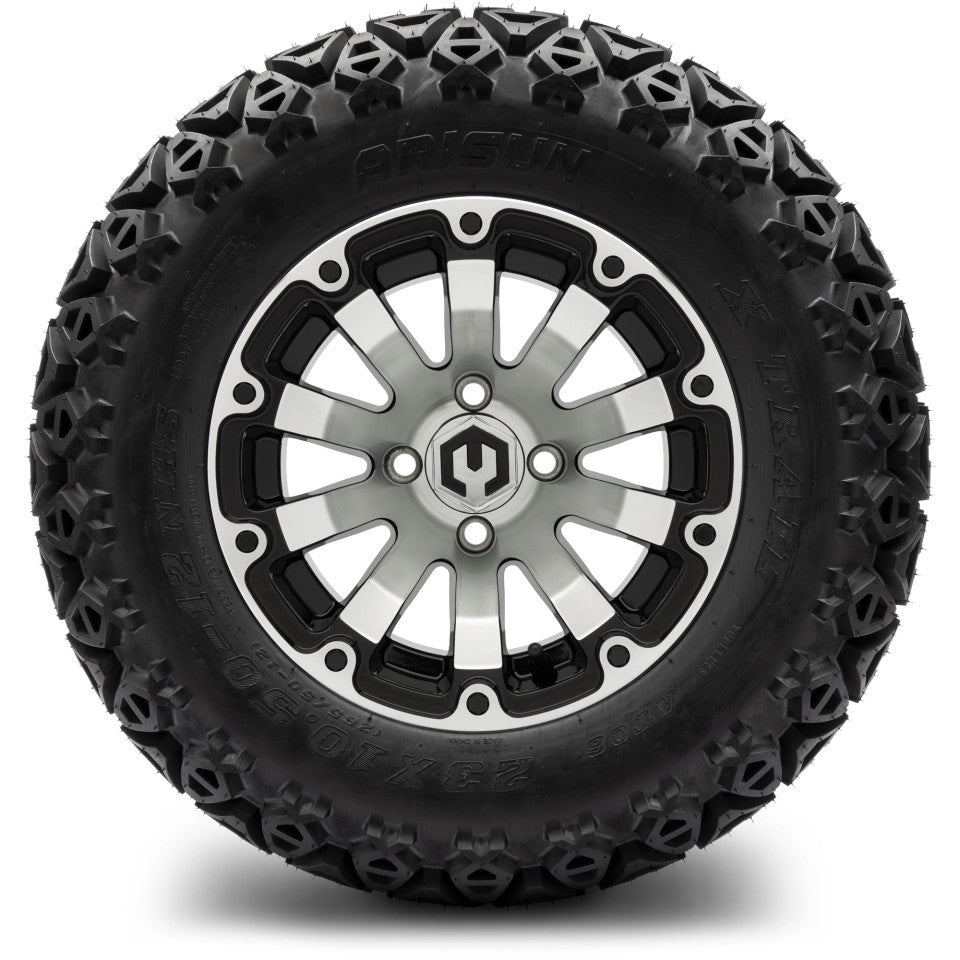 12" MODZ Bomber Machined Black - Tire and Wheel Combo