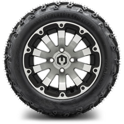 12" MODZ Bomber Machined Black - Tire and Wheel Combo