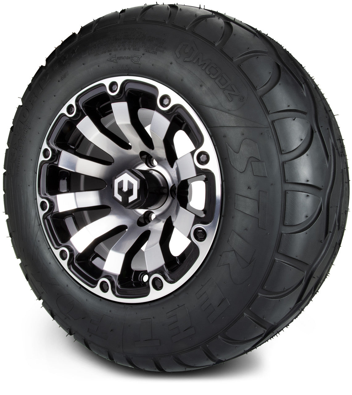 12" MODZ Bomber Machined Black - Tire and Wheel Combo