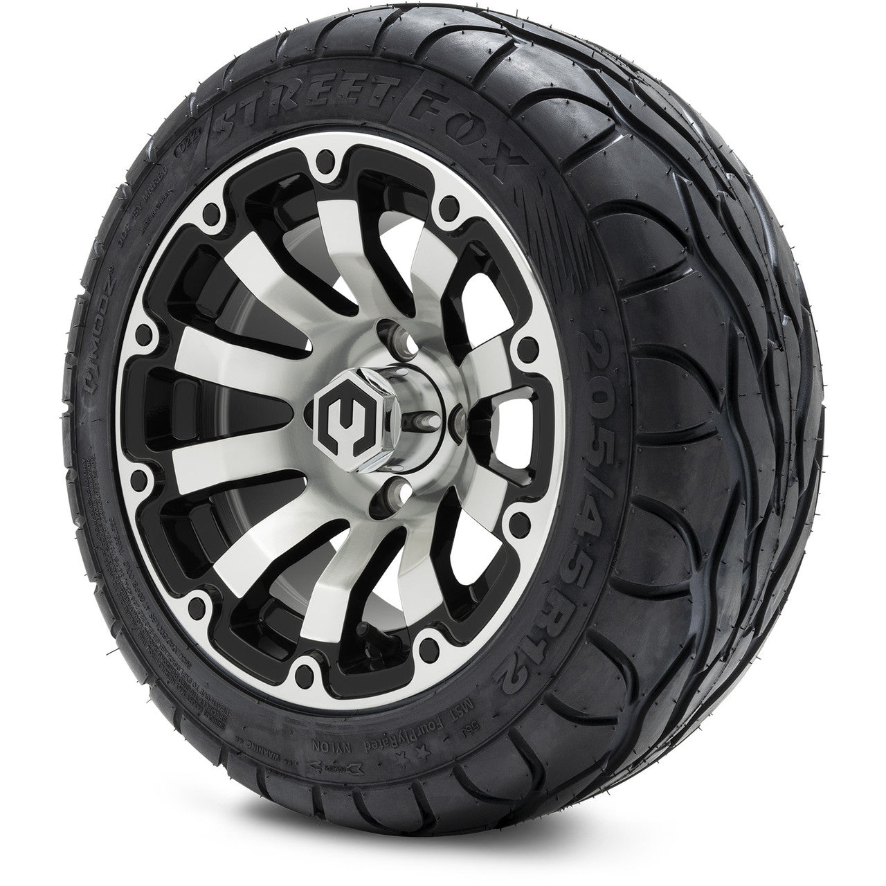 12" MODZ Bomber Machined Black - Tire and Wheel Combo