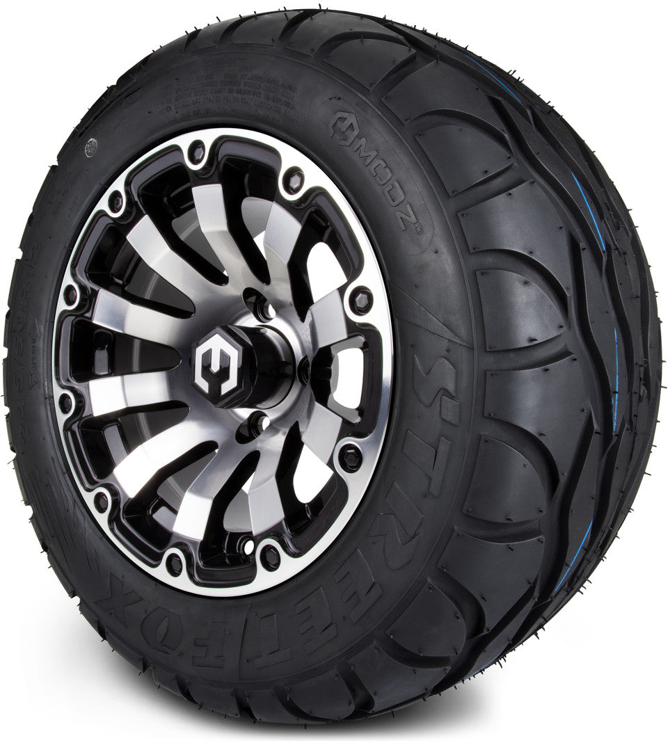 12" MODZ Bomber Machined Black - Tire and Wheel Combo