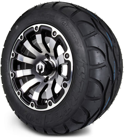 12" MODZ Bomber Machined Black - Tire and Wheel Combo