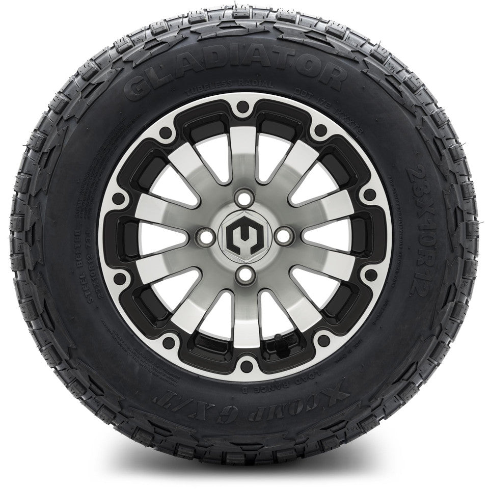 12" MODZ Bomber Machined Black - Tire and Wheel Combo