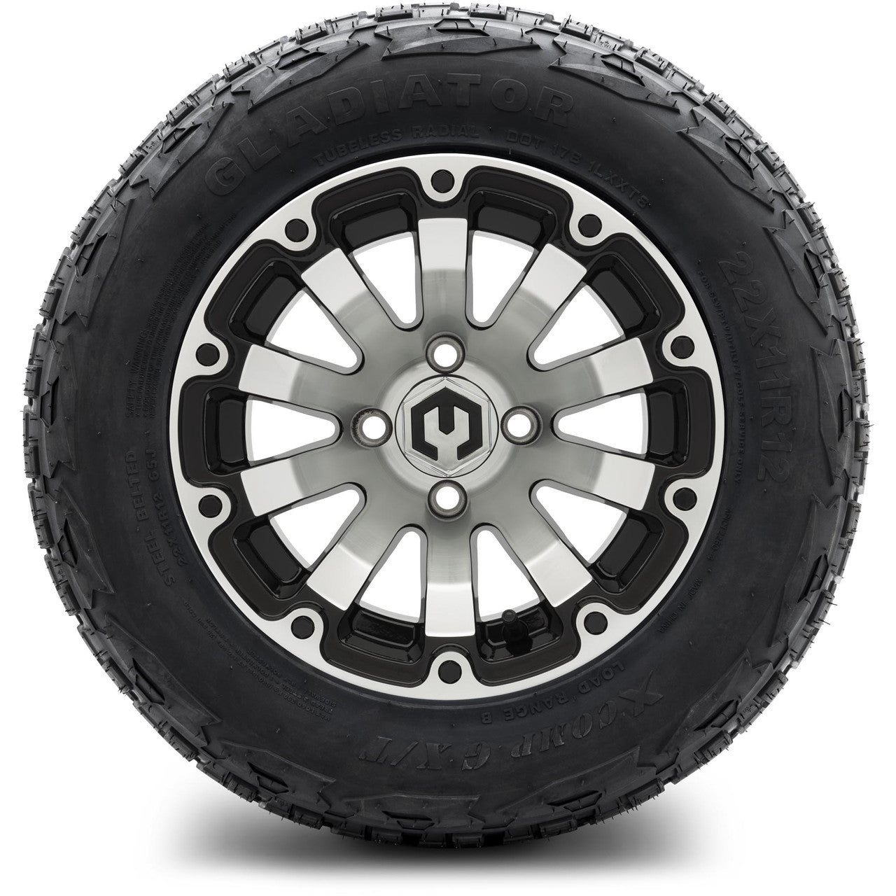 12" MODZ Bomber Machined Black - Tire and Wheel Combo