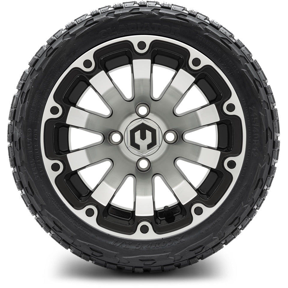 12" MODZ Bomber Machined Black - Tire and Wheel Combo