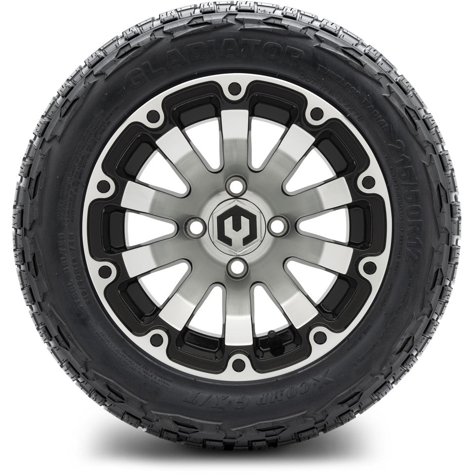 12" MODZ Bomber Machined Black - Tire and Wheel Combo