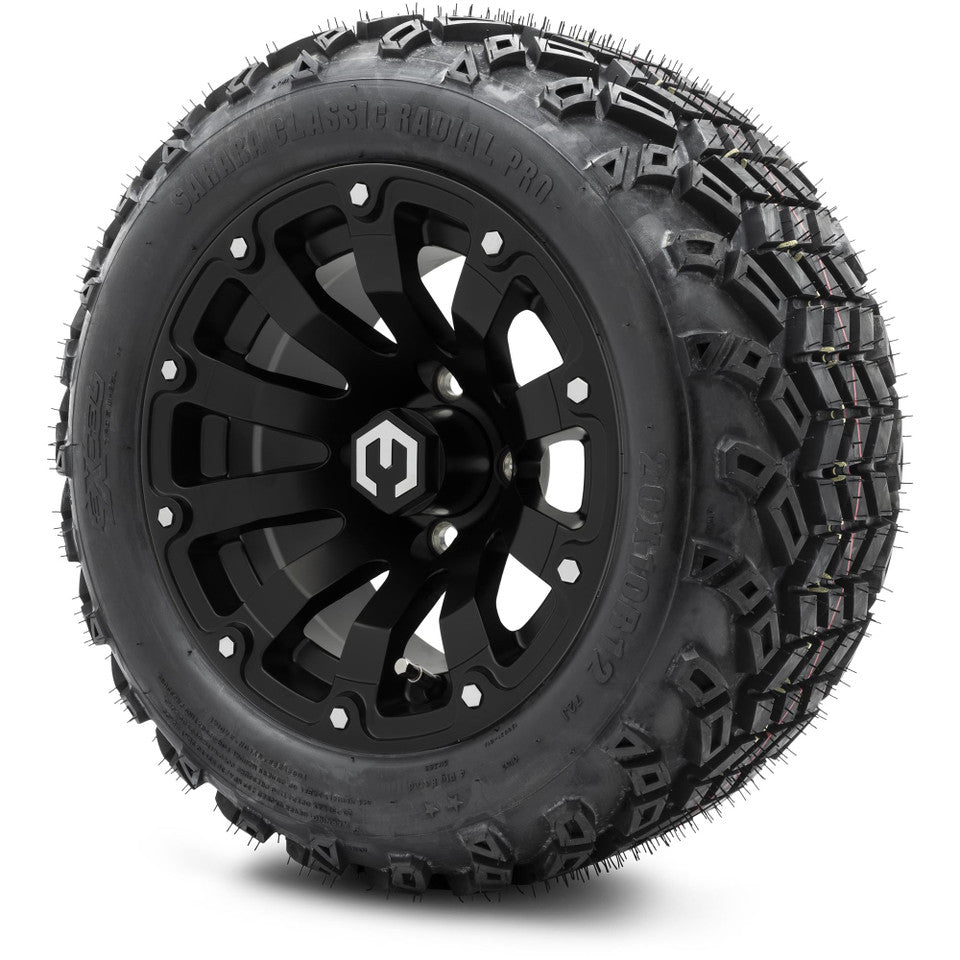 12" MODZ Bomber Matte Black - Tire and Wheel Combo