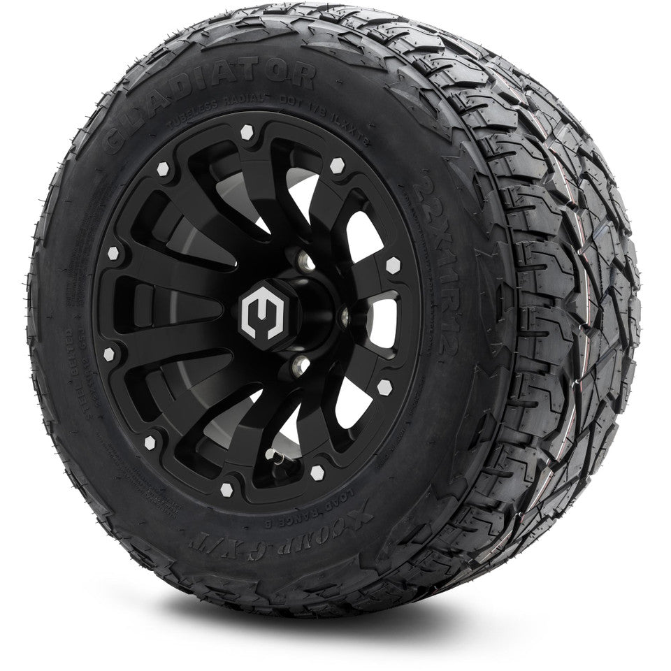 12" MODZ Bomber Matte Black - Tire and Wheel Combo