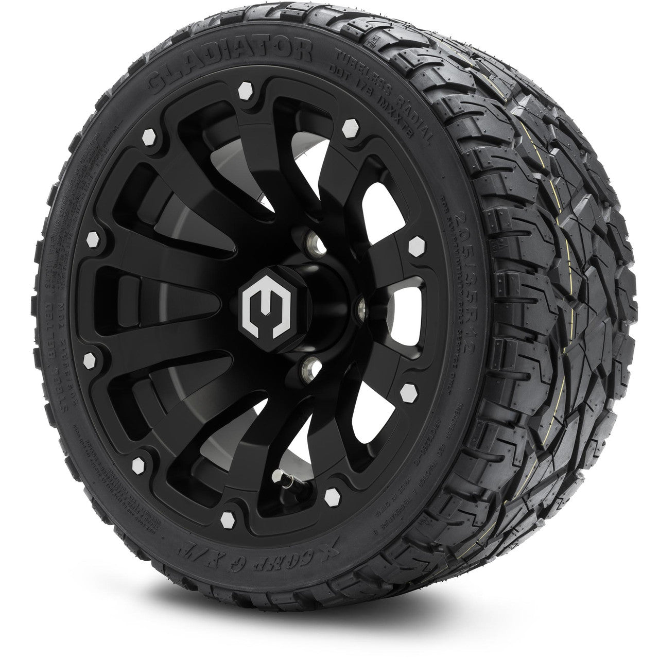 12" MODZ Bomber Matte Black - Tire and Wheel Combo