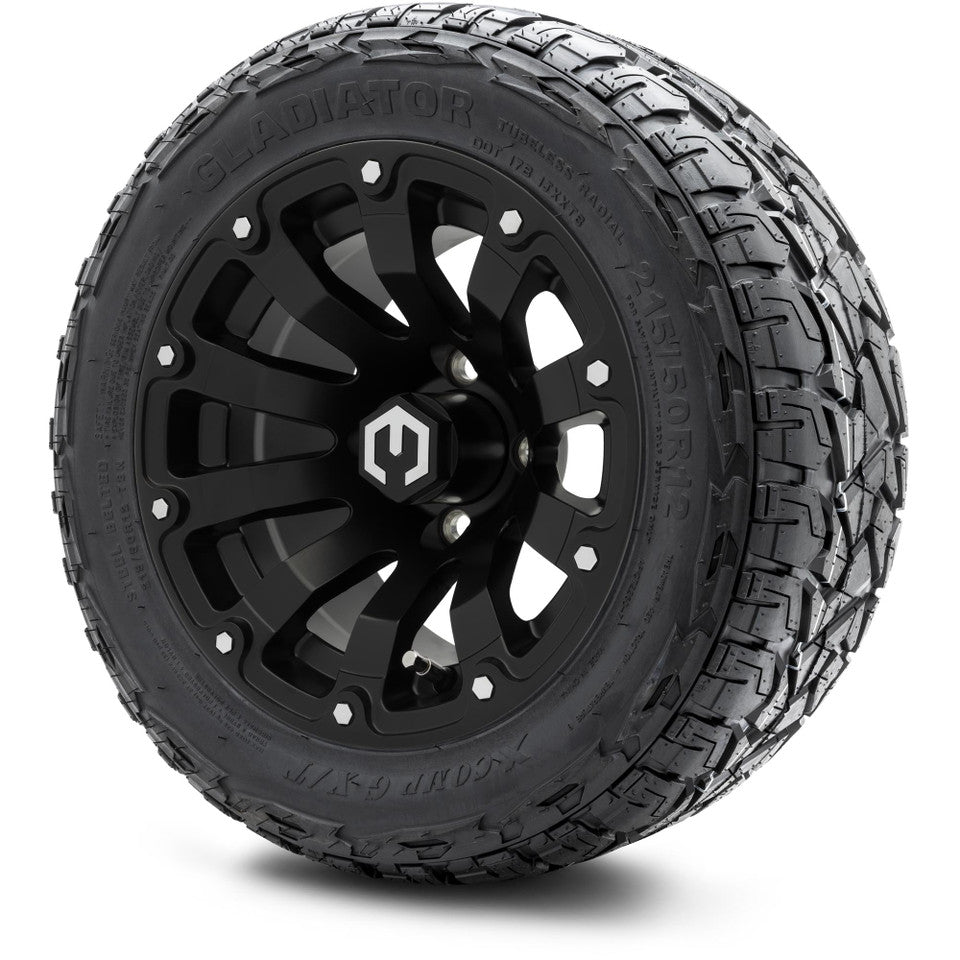 12" MODZ Bomber Matte Black - Tire and Wheel Combo