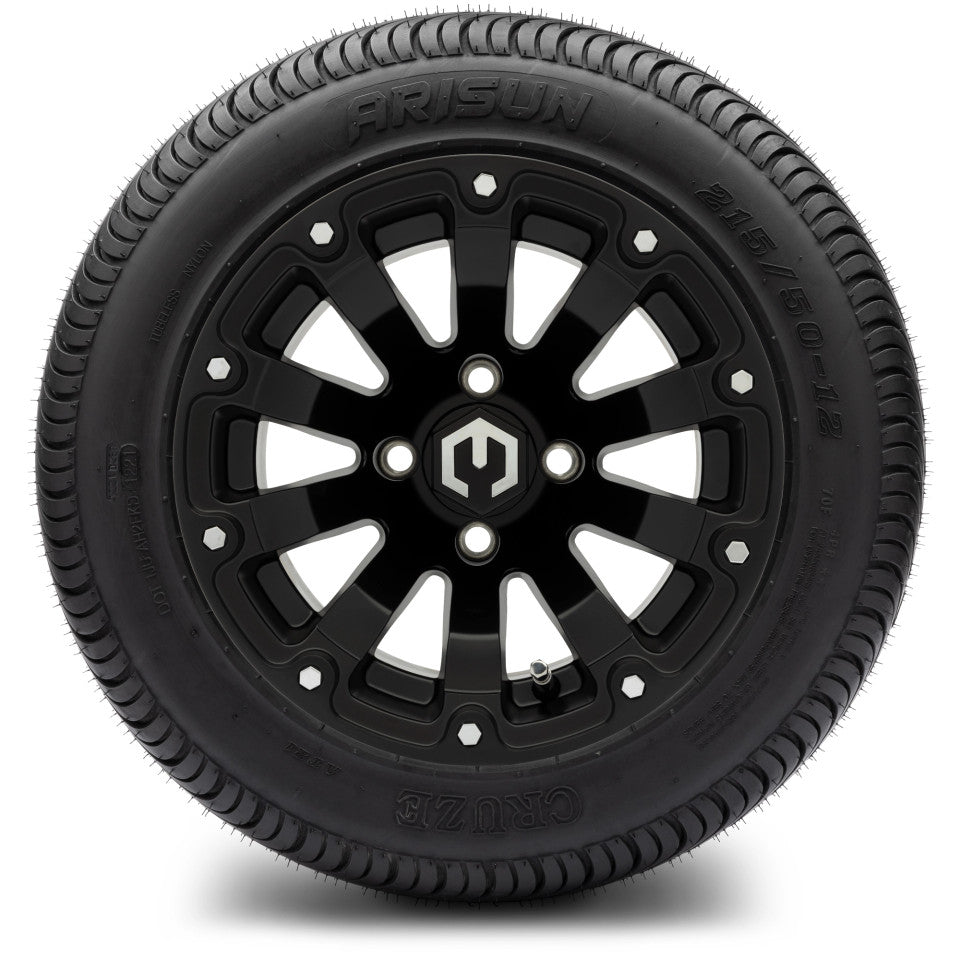 12" MODZ Bomber Matte Black - Tire and Wheel Combo
