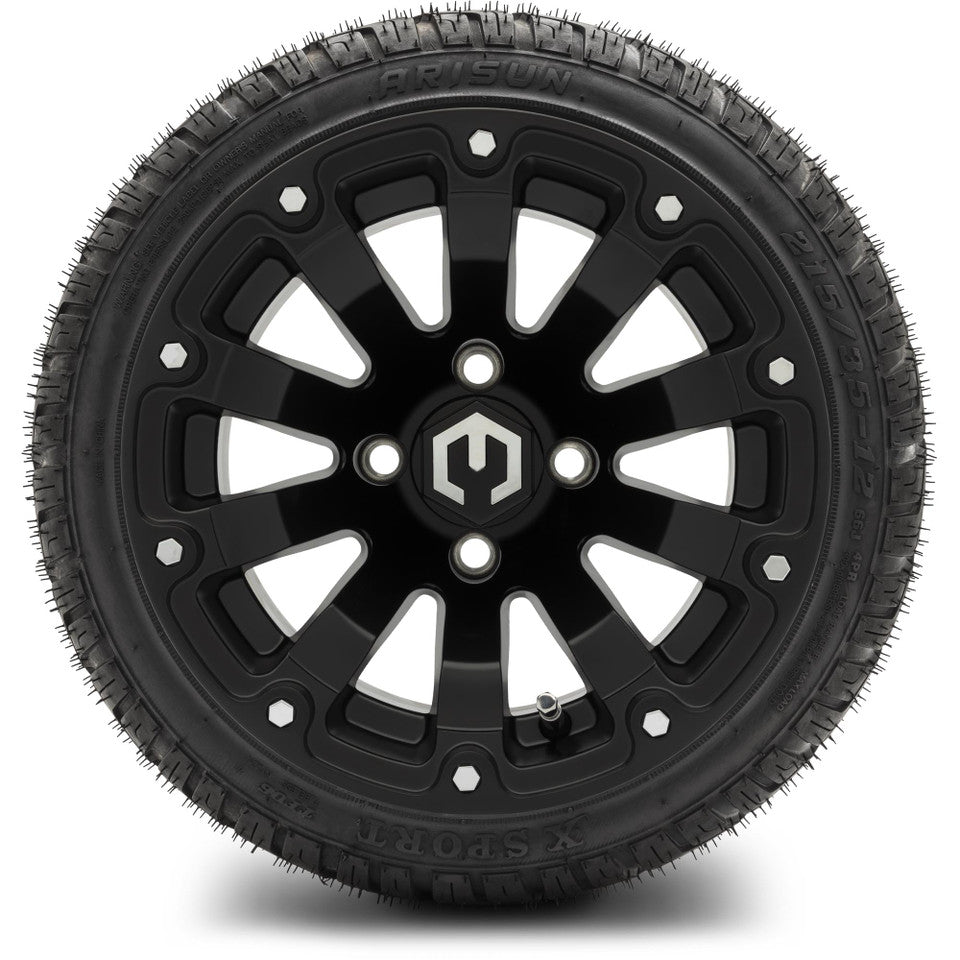 12" MODZ Bomber Matte Black - Tire and Wheel Combo