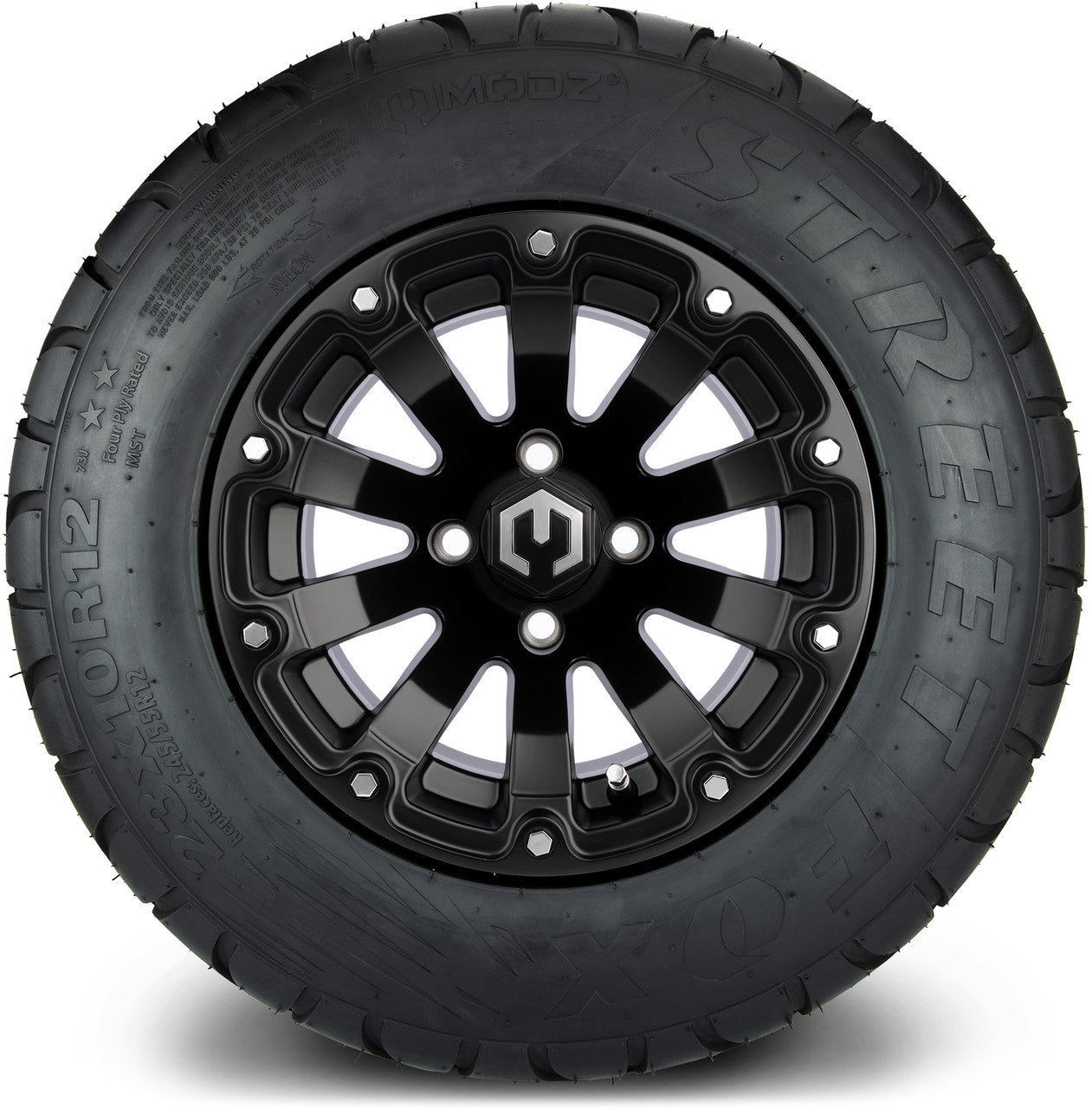12" MODZ Bomber Matte Black - Tire and Wheel Combo