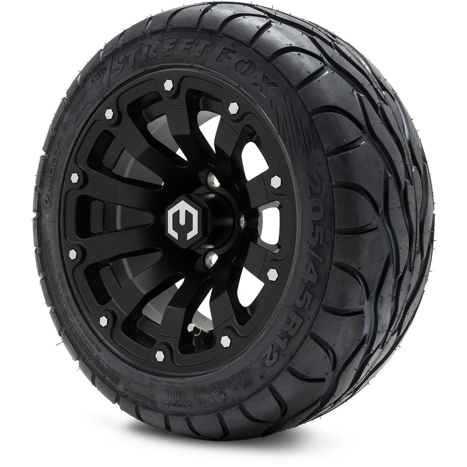 12" MODZ Bomber Matte Black - Tire and Wheel Combo