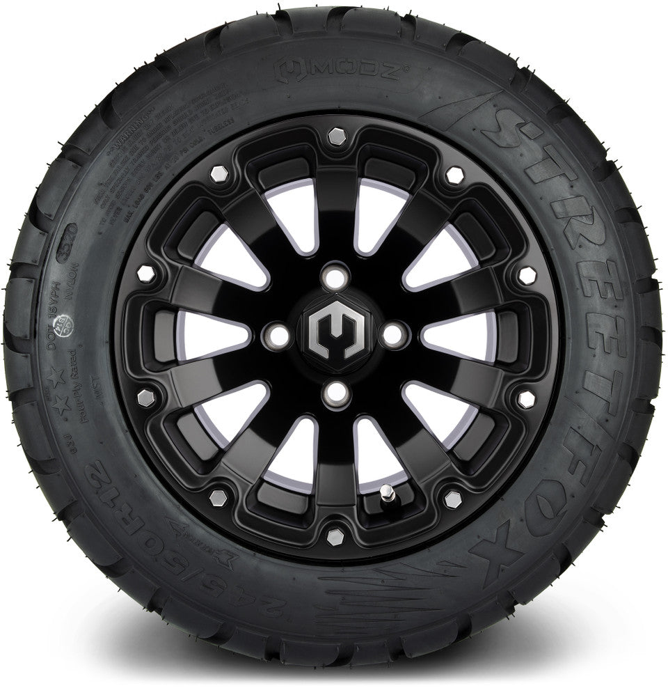 12" MODZ Bomber Matte Black - Tire and Wheel Combo