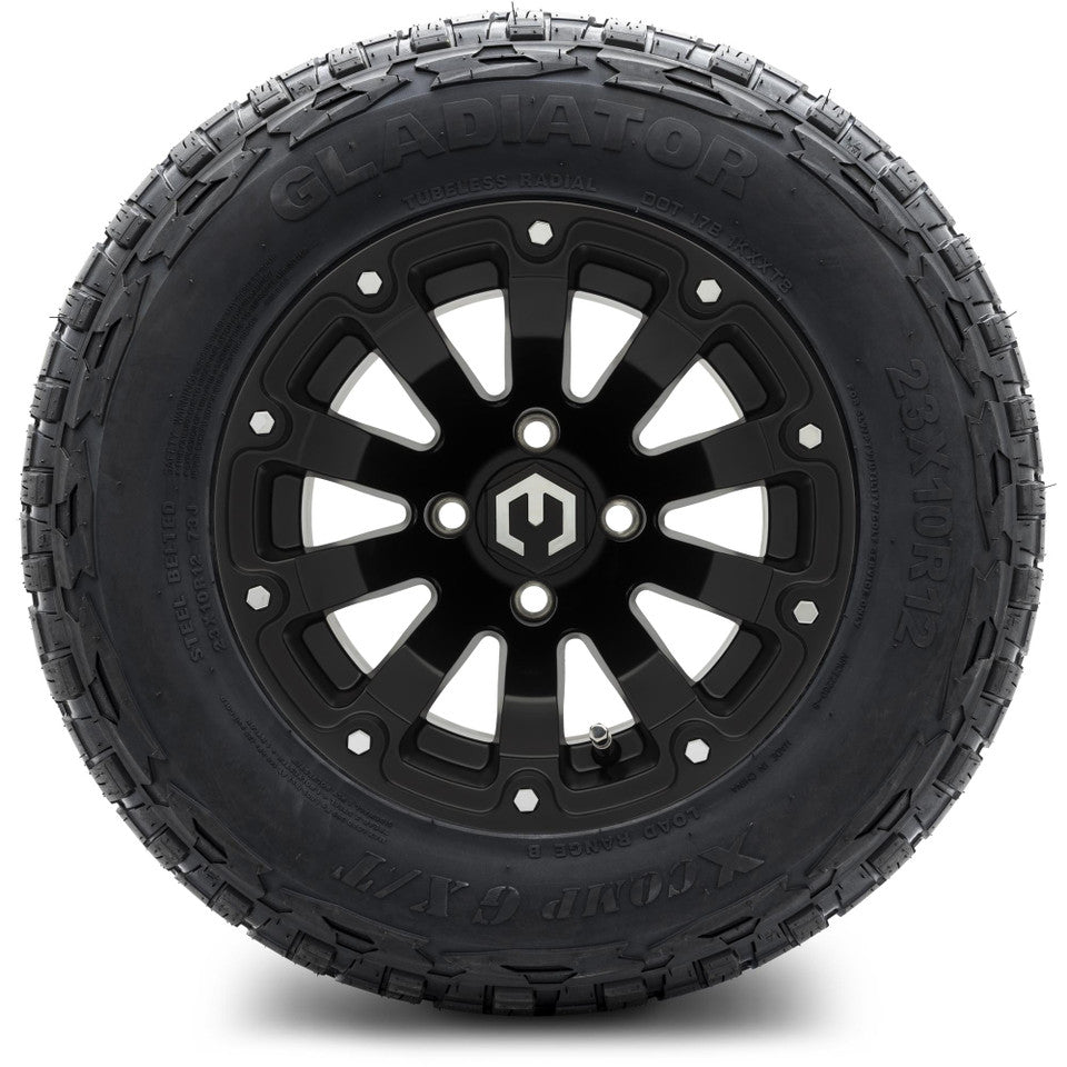 12" MODZ Bomber Matte Black - Tire and Wheel Combo