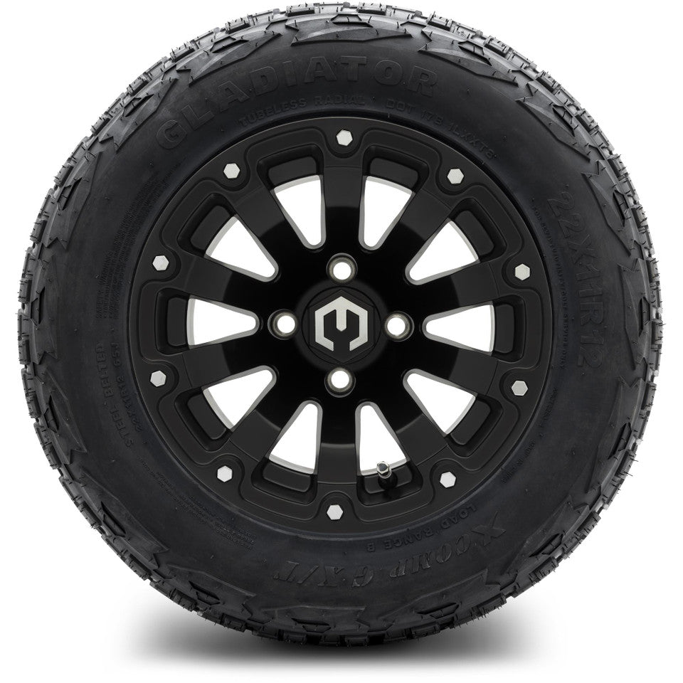 12" MODZ Bomber Matte Black - Tire and Wheel Combo