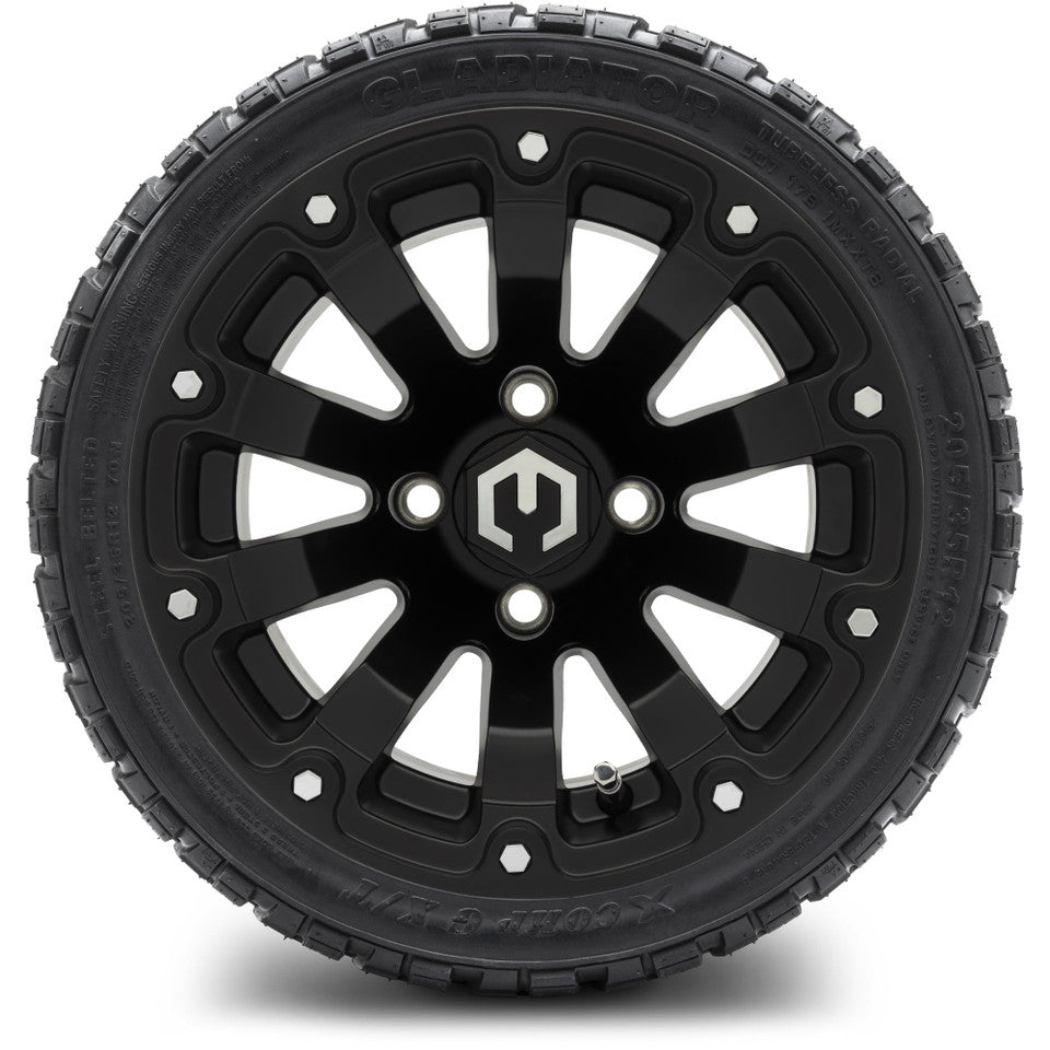 12" MODZ Bomber Matte Black - Tire and Wheel Combo